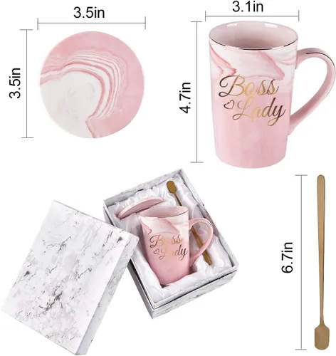 Vista 7 de Taza de café Boss Lady para mujeres, regalos Boss Lady para mujer jefa, taza de café de apreciación para jefa, taza para el día de la jefa, taza