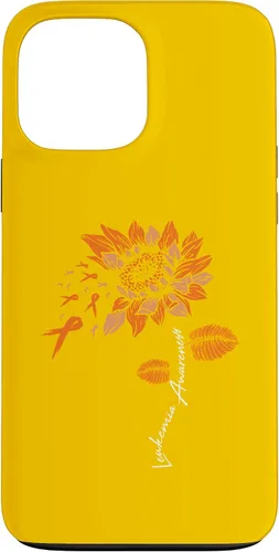 Vista 23 de iPhone 16 Leukemia Blood Cancer Awareness Orange Ribbon Sunflower Case
