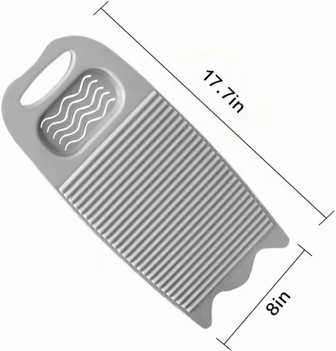 Vista 2 de Tabla de lavar, tabla de lavar para lavar ropa a mano, tabla de lavar de plástico para el hogar con soporte portátil (A-Gris) Portable textured
