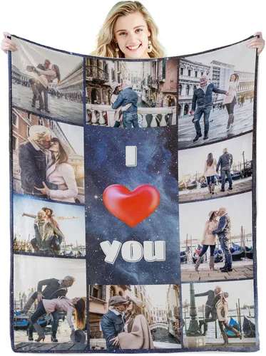Vista 36 de Abybela Mantas personalizadas con fotos, mantas con fotos personalizadas con mis propias fotos, manta personalizada regalos para el día de la madre