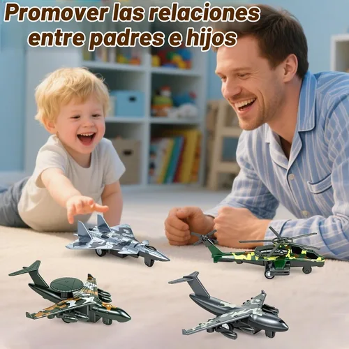 Vista 7 de 4 Pack Juguetes de Aviones Fundidos a Troquel, Juguetes de Modelos de Aviones del Ejército de Aleación Aviones de Camouflage Avión de Combate