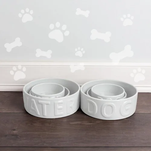 Vista 7 de Park Life Designs Cuenco para mascotas Agua clásica (pequeño, blanco)