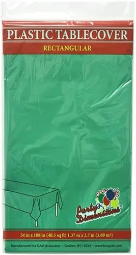 Vista 9 de Party Dimensions Rectangular de plástico de 54 x 108 pulgadas Gingham rojo 1 funda de mesa, 54 x 108 pulgadas