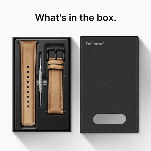 Vista 92 de Fullmosa Correa de reloj de liberación rápida de 0.866 in, 0.787 in y 0.709 in, bandas de cuero bruñido para Samsung Galaxy Watch/Garmin Watch