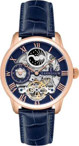 Vista 7 de Thomas Earnshaw Reloj automático de esqueleto de doble tiempo para hombre de 1.732 in con pulsera de acero inoxidable sólido ES-8006