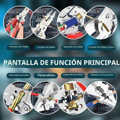 Vista 5 de Pelacables 14 en 1 con detección de voltaje recargable y alarma