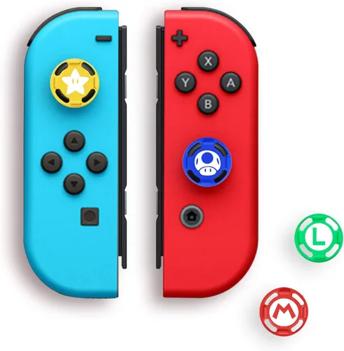 Vista 4 de 4 piezas de silicona para joystick de pulgar para Nintendo Switch Joy-Con ControllerSwitch OLEDSwitch Lite edición limitada