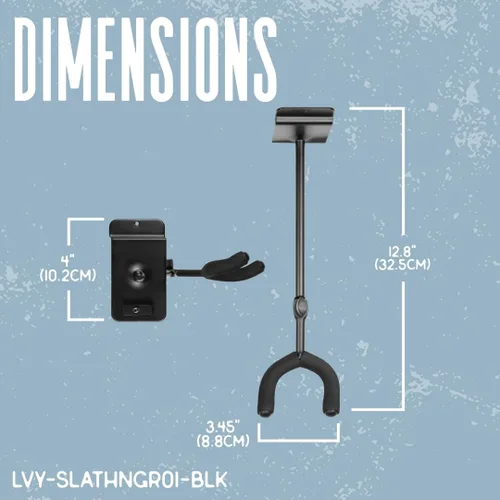 Vista 7 de Levy's Leathers - Percha para guitarra de 5 espacios, montaje en pared, color negro (LVY-SLATSTRIPHNGR5-BLK)