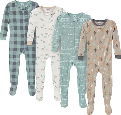 Vista 12 de Gerber - Pijamas con cobertura hasta los pies para bebé, niño - 4 unidades Osos y Camiones Gris