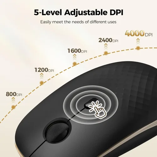 Vista 4 de TECKNET Wireless Mouse,Rechargeable Slim Portable Silent Computer Mouse with 2.4GHz USB Receiver,Quiet & Lightweight Long Battery Life Optical Mice