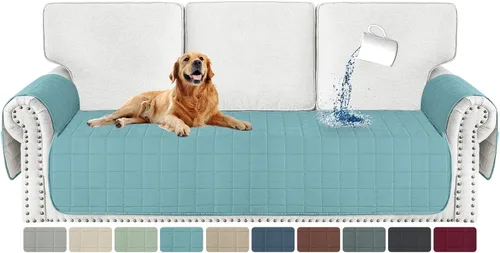 Vista 22 de MAXIJIN Funda de silla impermeable lavable para perros, funda de asiento acolchada para sillón con bolsillos laterales, protector de muebles Negro