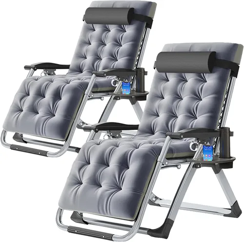 Vista 12 de ABORON Silla de Gravedad Cero, Sillas de Salón Plegables Premium para Césped y Exteriores, Sillas de Patio Reclinables Resistentes y Ajustables