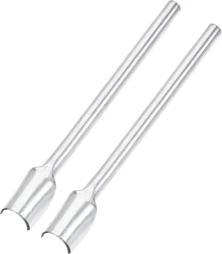 Vista 10 de uxcell Cortador de cuero con forma de media redonda, herramienta de punzón de extremo de correa de 0.197 in para manualidades, correa de correa