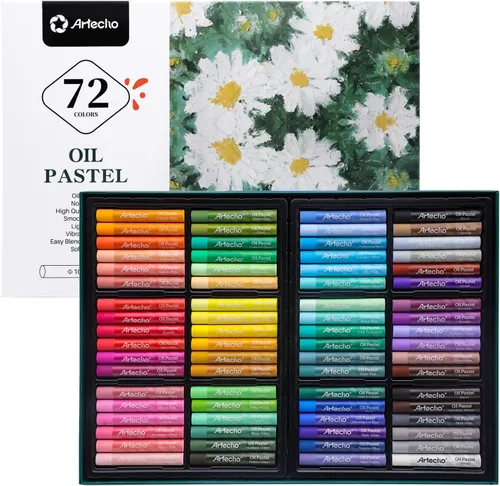 Vista 16 de Artecho Juego de 12 colores pasteles metálicos al óleo suaves para pintura artística, dibujo, mezcla (0.394 x 2.756 in)