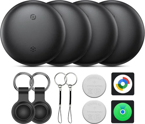 Vista 9 de Etiquetas de seguimiento de aire para Android o iOS, etiquetas inteligentes de aire de doble sistema, paquete de 4, compatibles con iOS Find My