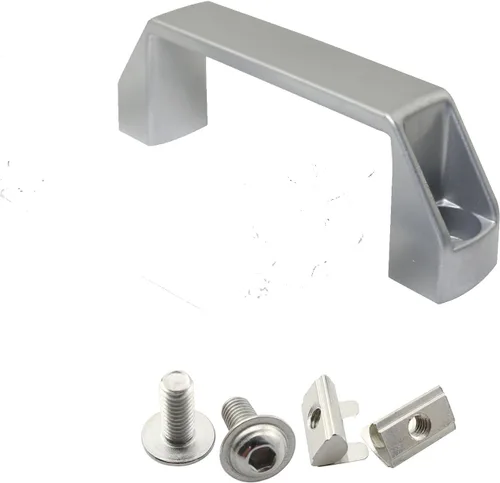 Vista 9 de Paquete de 2 manijas de aleación de aluminio negro rectangular industrial para accesorios de perfil de extrusión de aluminio serie 20, 3.543 in