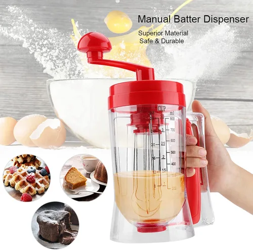Vista 9 de Mezclador y dispensador de masa para panqueques, dispensador manual de mano para panqueques, magdalenas, mezclador, máquina para hornear