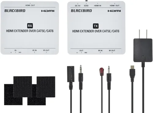 Vista 5 de Monoprice Extensor HDMI 4K a través de Ethernet - CAT5e/6/7, 229.7 ft (229 pies) de alimentación por cable (PoC) HDMI Loop Out, Smart EDID, paso