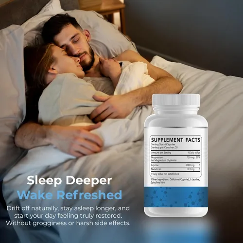 Vista 2 de Melatonina 300 mcg + glicinato de magnesio 126 mg + glicina 2,500 mg para dormir (120 unidades, 30 porciones)