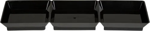 Vista 14 de Restaurantware Bandejas de salsa de 7.5 x 2.5 pulgadas, 100 platos desechables divididos para servir, tapas se venden por separado, de plástico Negro