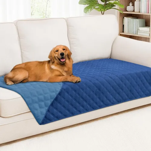 Vista 45 de Smiry Funda Impermeable para Cama de Perro Manta para Mascotas, Manta Suave y Lavable para Perros para Muebles Cama Sofá Sofá Reversible, a Cuadros
