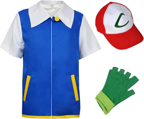 Vista 2 de Laahoem Conjunto de sudadera con capucha unisex de anime para cosplay chaqueta y guantes