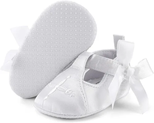 Vista 4 de Zapatos de bautizo de cruz suave para bebés y niños pequeños