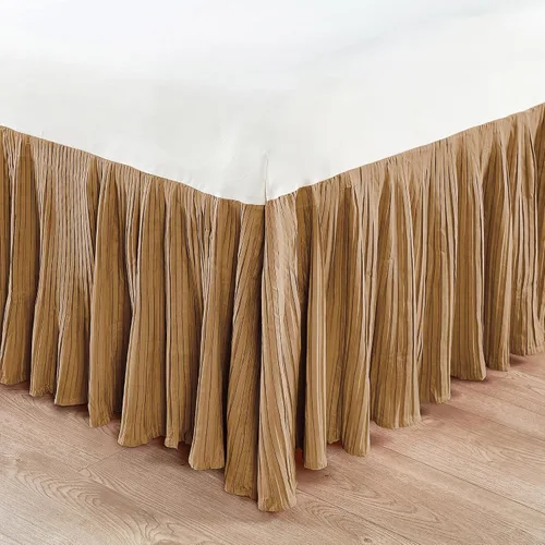 Vista 13 de Home Soft Things Falda de cama plisada de microfibra, diseño elegante envolvente de microfibra sólida con caída de 18 pulgadas, ropa de cama