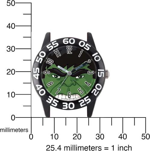Vista 5 de Marvel Reloj de pulsera de nailon analógico de cuarzo para niños, Camo, Classic