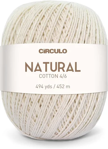 Vista 10 de Circulo - Hilo de algodón natural 4/10 grueso, 14.11 onzas de hilo sin teñir, 100% algodón brasileño para ganchillo, tejido y macramé, color: 20