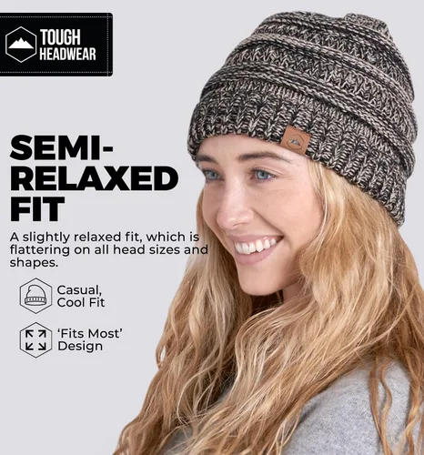 Vista 45 de Gorro de punto para mujer, cálido y suave, elástico, para clima frío de Tough Headwear