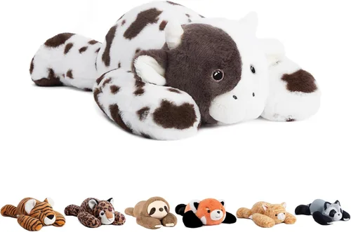 Vista 13 de Niuniu Daddy Animales de peluche con peso de ajolote azul de 24 pulgadas 5 libras para niños, adultos, niñas, niños, juguete de peluche gigante