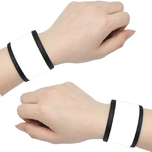 Vista 15 de Pulseras LED que brillan con luz para el brazo, bandas de muñeca intermitentes de alta visibilidad, luces de equipo de seguridad para ciclismo