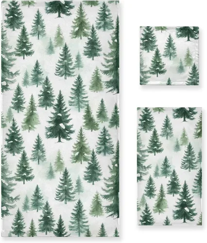 Vista 19 de Pfrewn Juego de 3 toallas de baño de Navidad con flamenco tropical, palmera y cangrejo, toallas de baño, suaves y absorbentes, toallas de mano