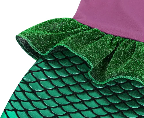 Vista 5 de Eledobby Mermaid Costume for Girls Princess Ariel Costumes Kids Halloween Outfits Mermaids Skirt Birthday Party Dress Up