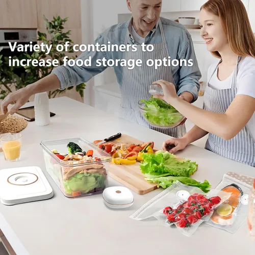 Vista 7 de Juego de sellador al vacío de alimentos, sellador al vacío para alimentos, sellador de vacío de mano