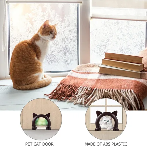 Vista 4 de Abaodam Túnel para puerta de gato para puertas interiores, pasaje de plástico ABS, resistente a la corrosión, para limpiar para interiores
