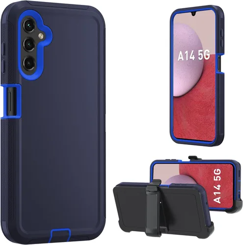 Vista 11 de Funda para Samsung Galaxy A14 5G, A14 5G resistente, [protección de grado militar] [a prueba de golpes] [a prueba de caídas] [a prueba de polvo]