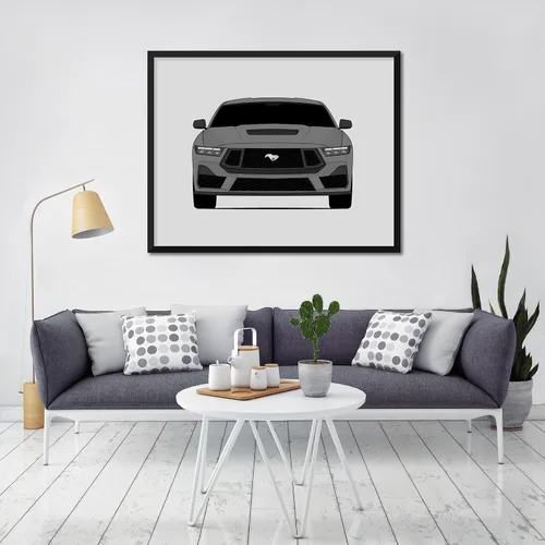 Vista 8 de Custom Car Posters Handmade Poster compatible with Ford Mustang GT (2024-Present) S650 Print Wall Art Décor - 8x10 Metallic Print (Unframed)
