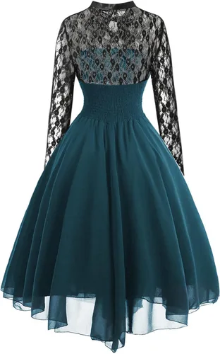 Vista 3 de Lace Gothic Dresses for Women Vintage Banquet Festival Party Dress Medieval Chiffon Ball Gown Victorian Costume Dress