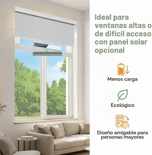 Vista 5 de Zshine Persianas opacas motorizadas con ancho personalizado (23-95 pulgadas), persianas enrollables inalámbricas y recargables con control remoto