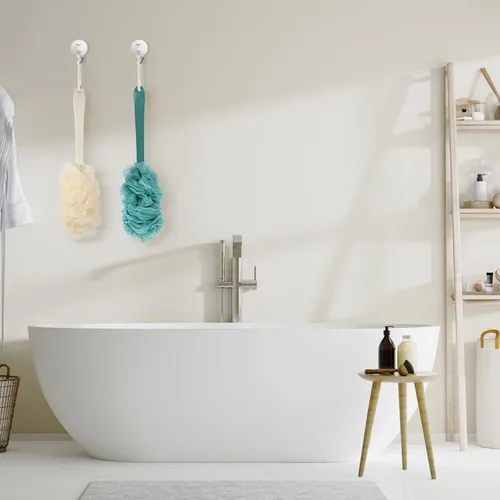 Vista 7 de PIPUHA - Paquete de 2 cepillos de ducha con esponja de lufa para ducha, exfoliante corporal con mango largo, esponja en un palo para hombres