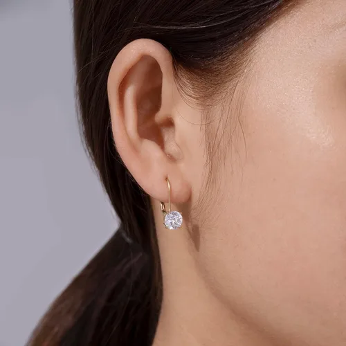 Vista 7 de Tienda Collection Platinum-Plated Sterling Silver Infinite Elements Zirconia Leverback Earrings