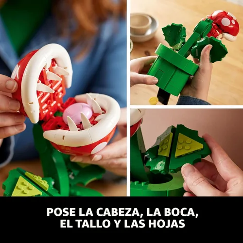 Vista 6 de LEGO Super Mario - Juego de construcción de plantas de piraña para adultos, Mario coleccionable para hombres y mujeres, a partir de 18 años, regalo