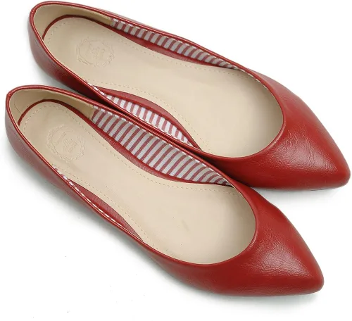 Vista 4 de Ollio Zapatos estilo ballet para mujer, cómodos y básicos, multicolor