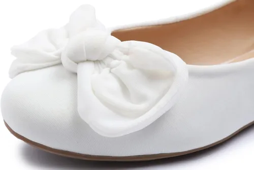 Vista 5 de Feversole - Zapatos bajos estilo ballerina para mujer, con punta redonda y lazo