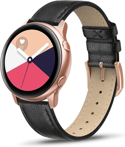 Vista 12 de Correa de piel compatible con Samsung Galaxy Watch 3 de 41 mm / Galaxy Watch Active de 40 mm / Active 2 44mm / Galaxy Watch de 42 mm, 20 mm de piel