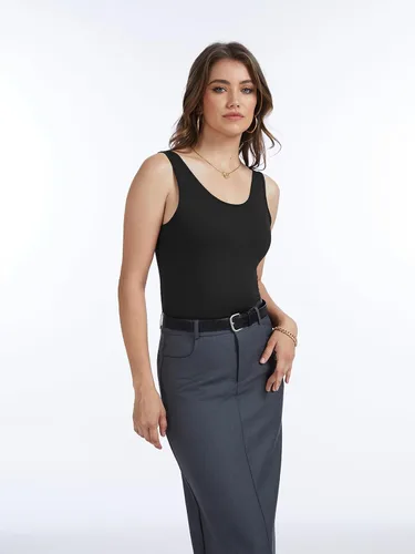 Vista 2 de AMVELOP - Camiseta básica sin mangas para mujer, ropa interior, camiseta sin mangas en paquete de 2-4