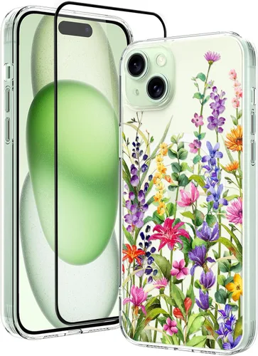 Vista 25 de OOK Magnetic for iPhone 17 Case Clear Pretty Flower Girls Women [Not Yellowing][Screen Protector] [ MagSafe Compatible] with Full Camera Lens