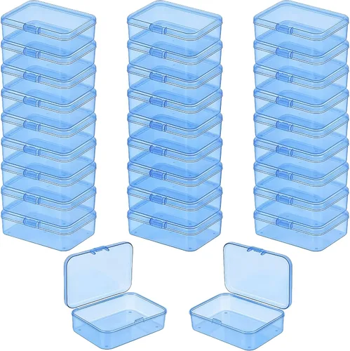 Vista 16 de LJY 100 contenedores rectangulares vacíos de plástico transparente con tapas con bisagras (2.2 x 1.6 x 0.8 pulgadas, transparente)